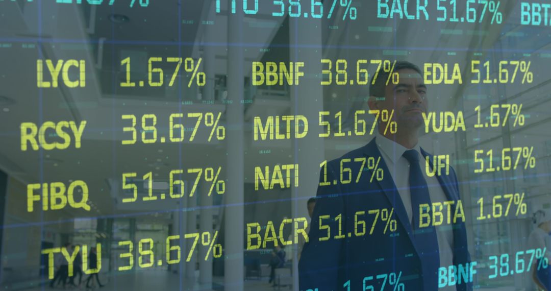 Stock Market Data Displayed Over Business Professionals