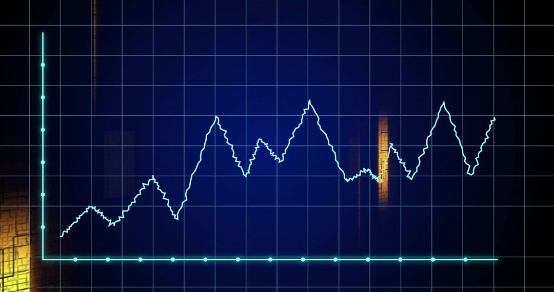 Futuristic Digital Data Visualization on Neon Grid Background