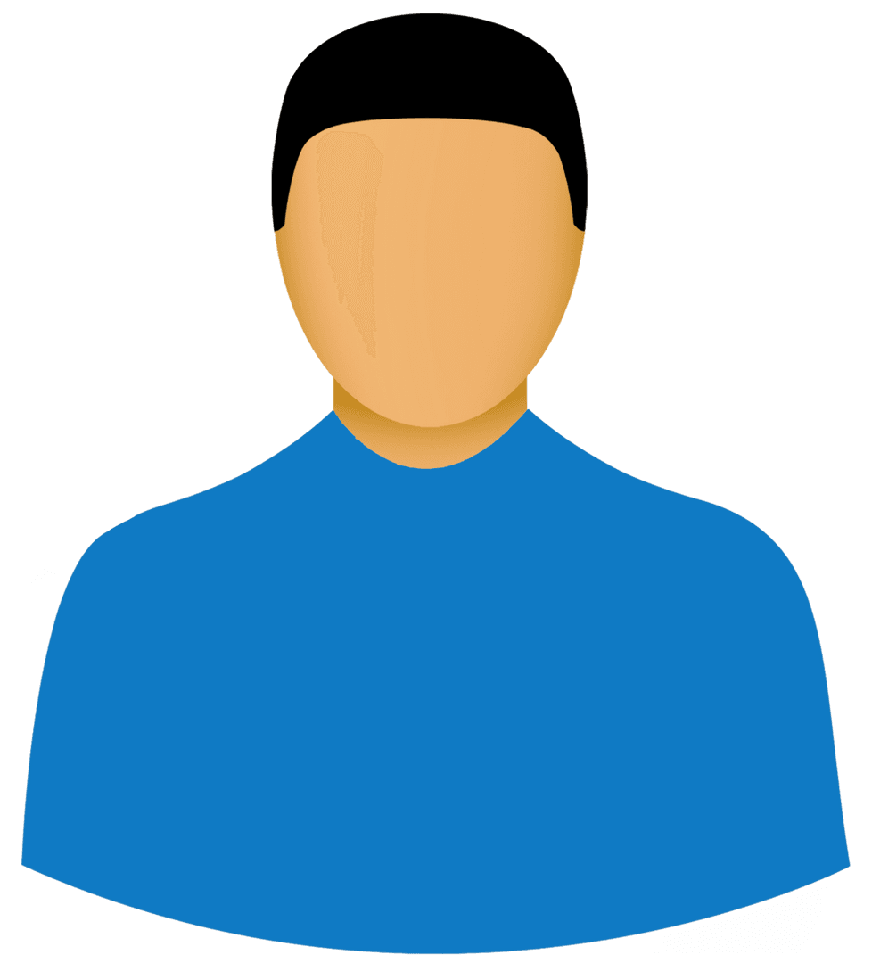 Minimalist Male User Icon on Transparent Background