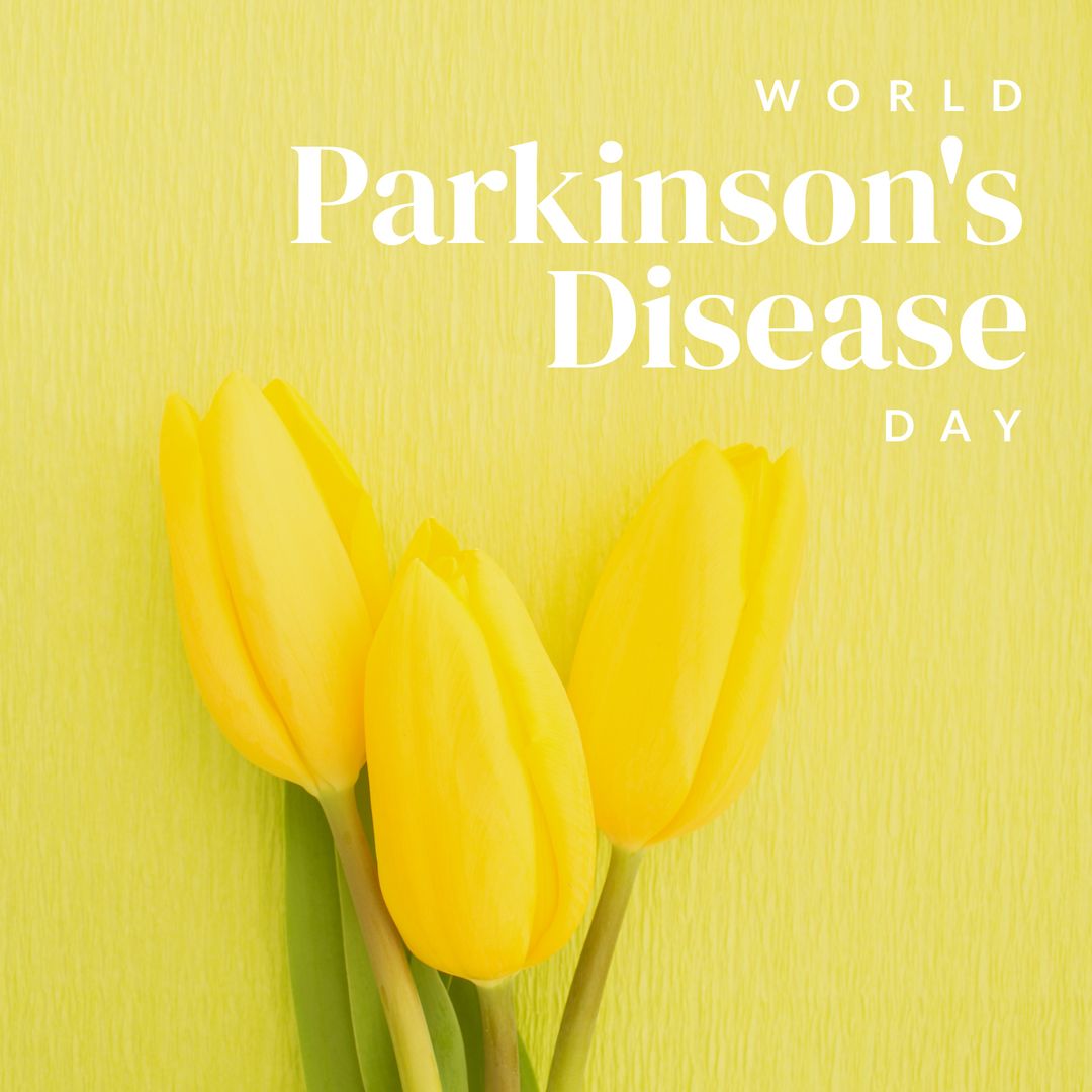 Image of world parkinson's day text over yellow flowers with copy space - Download Free Stock Templates Pikwizard.com