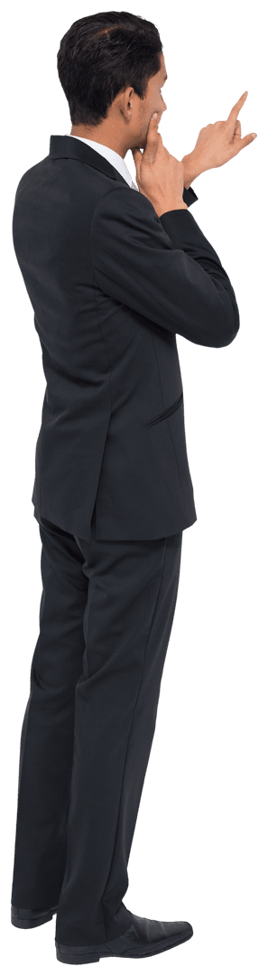 Businessman Pointing with Finger Transparent Background
