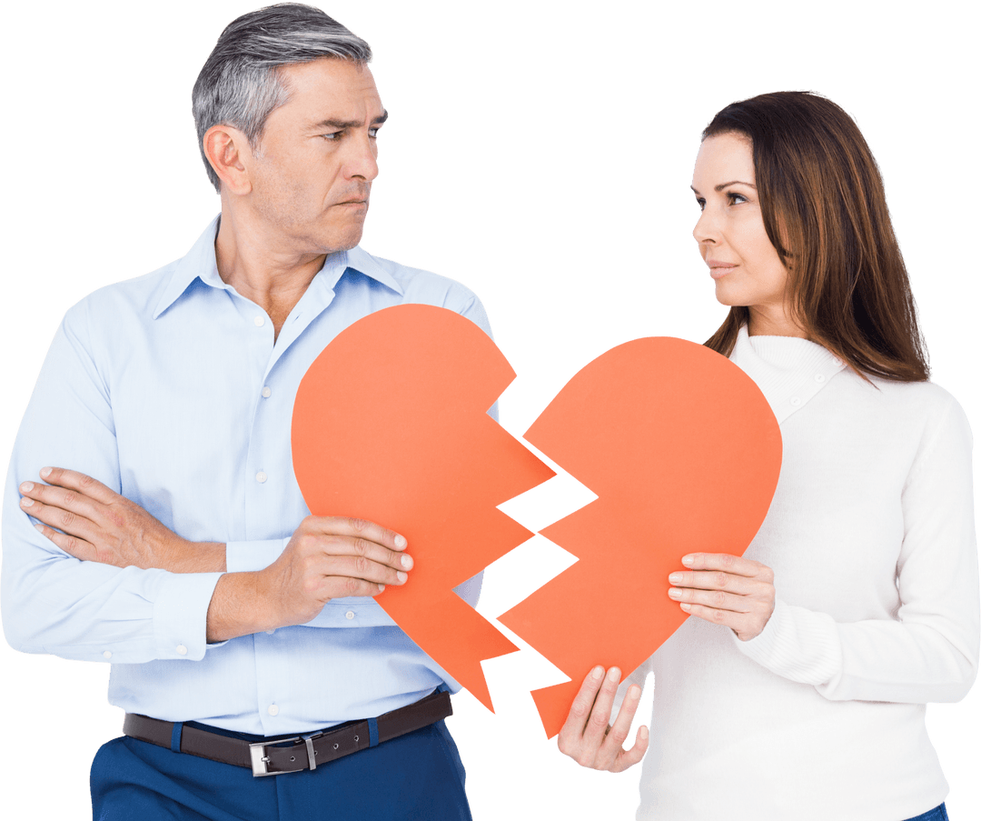 Transparent Heartbroken Couple Sharing Negative Emotions