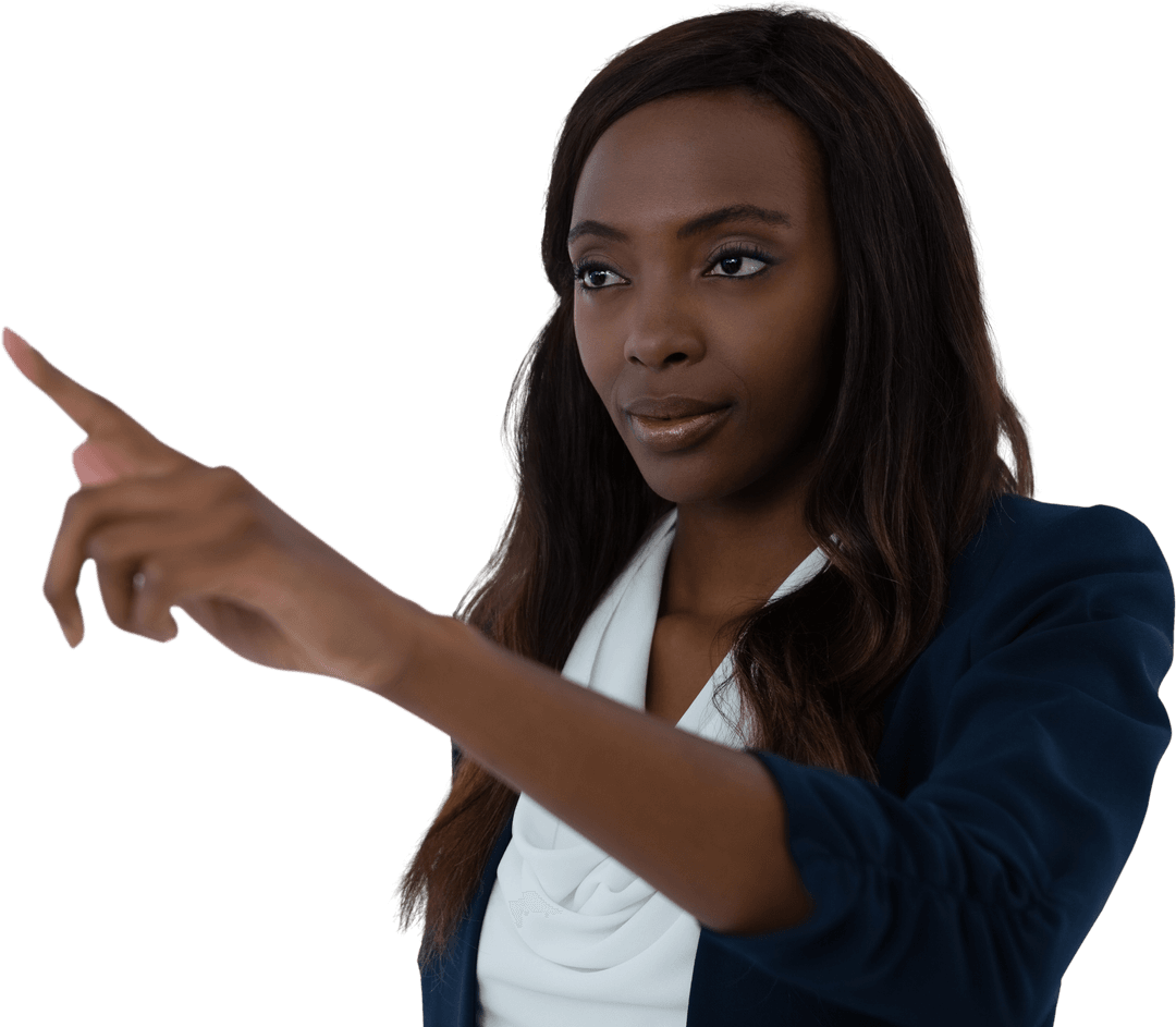 Business Professional Engaging with Transparent Interface Screen