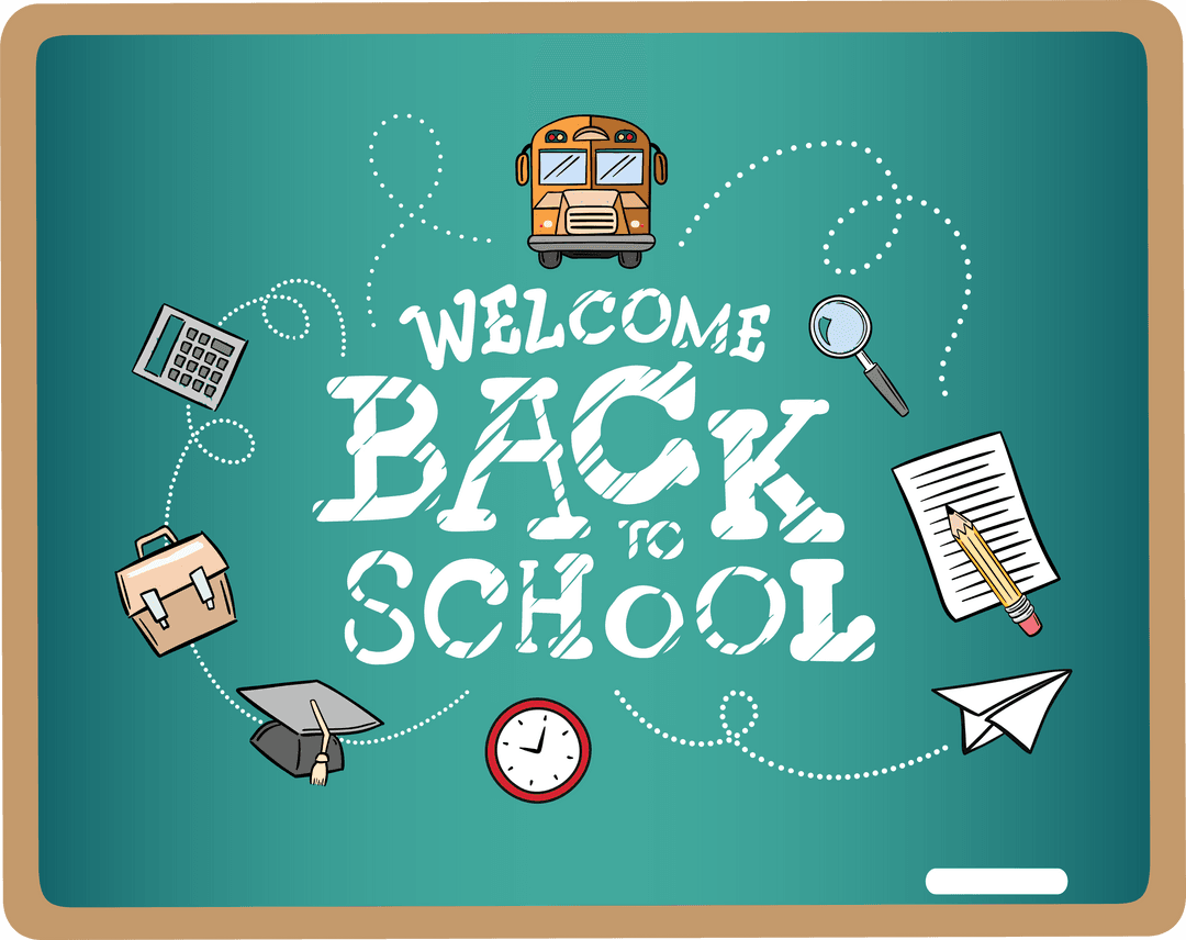 Welcome Back to School Concept on Transparent Background