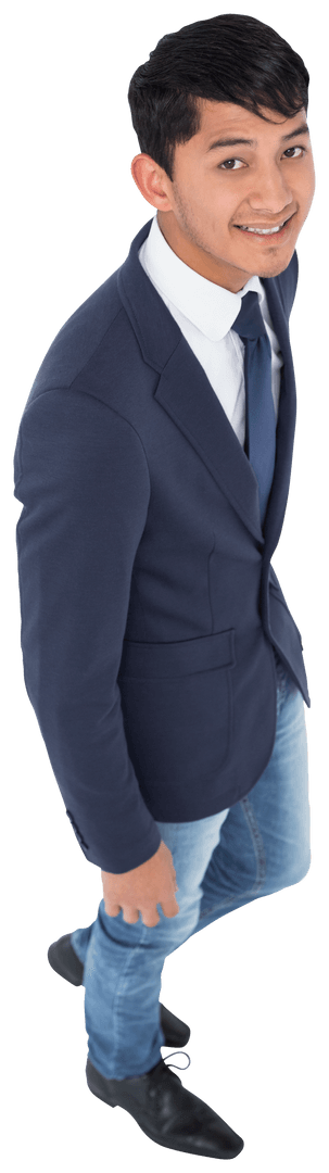 Smiling Businessman Wearing Suit Isolated on Transparent Background