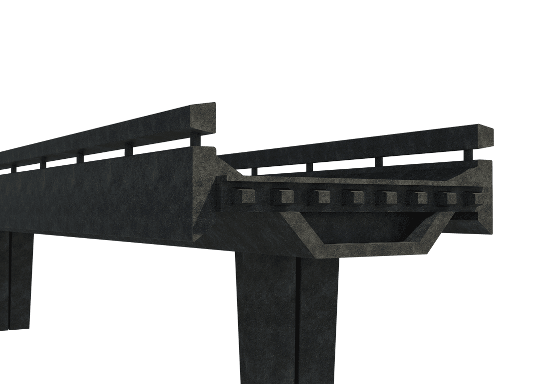 Transparent Cutaway Bridge Section for Engineering Design