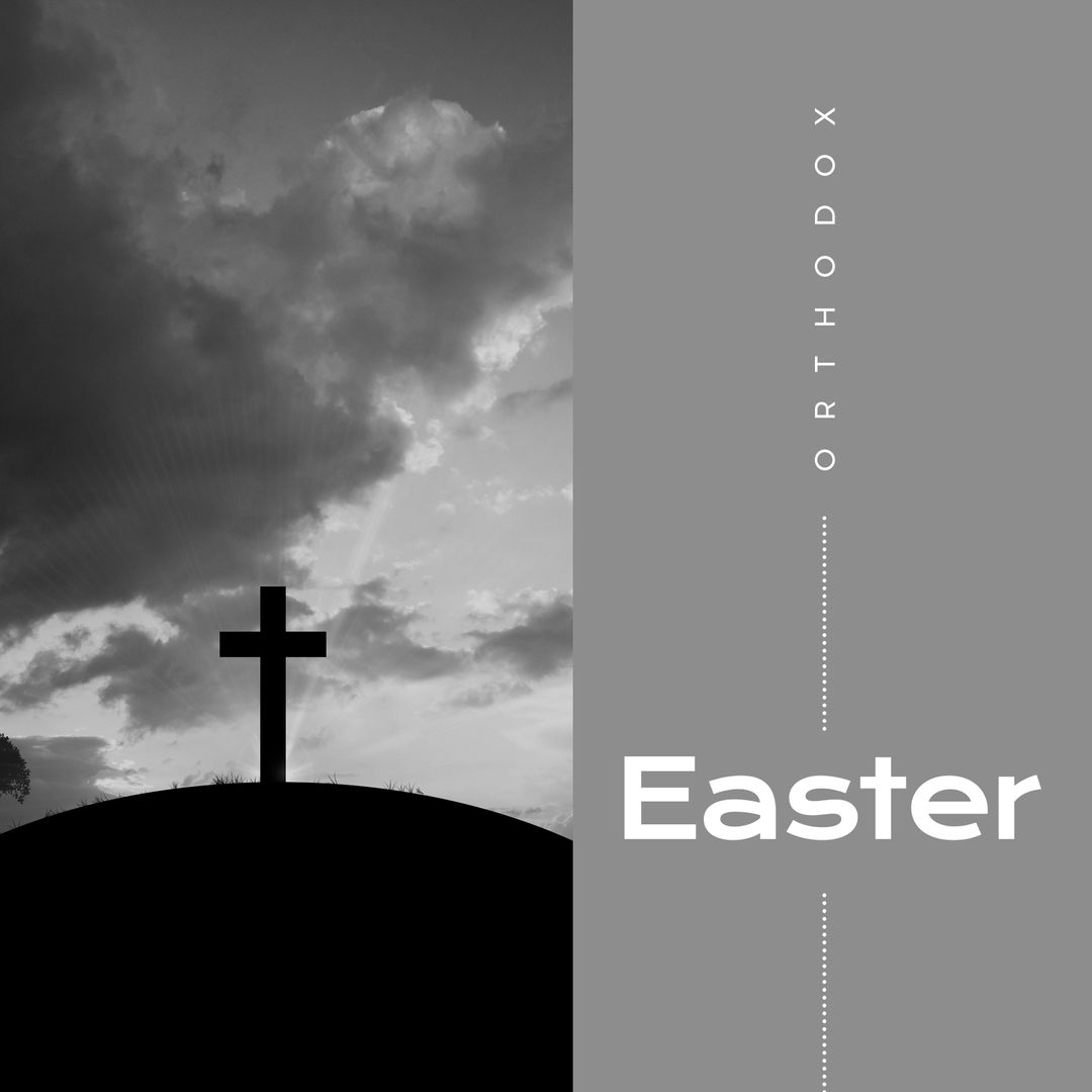 Silhouette of Cross on Hill Under Dramatic Sky