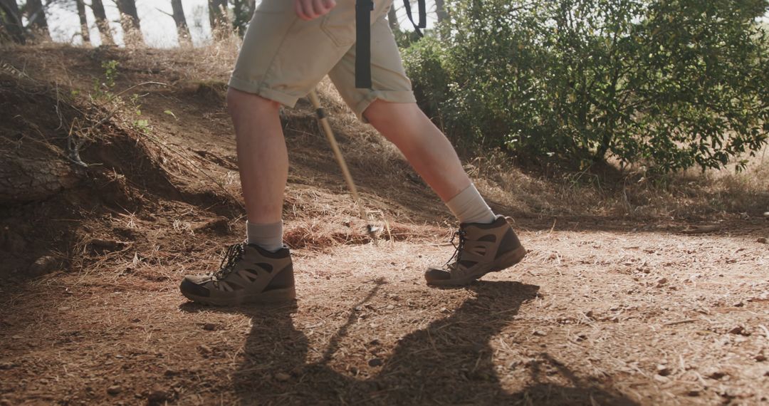 Close-Up of Hiker's Legs Walking on Trail in Nature - Free Images, Stock Photos and Pictures on Pikwizard.com