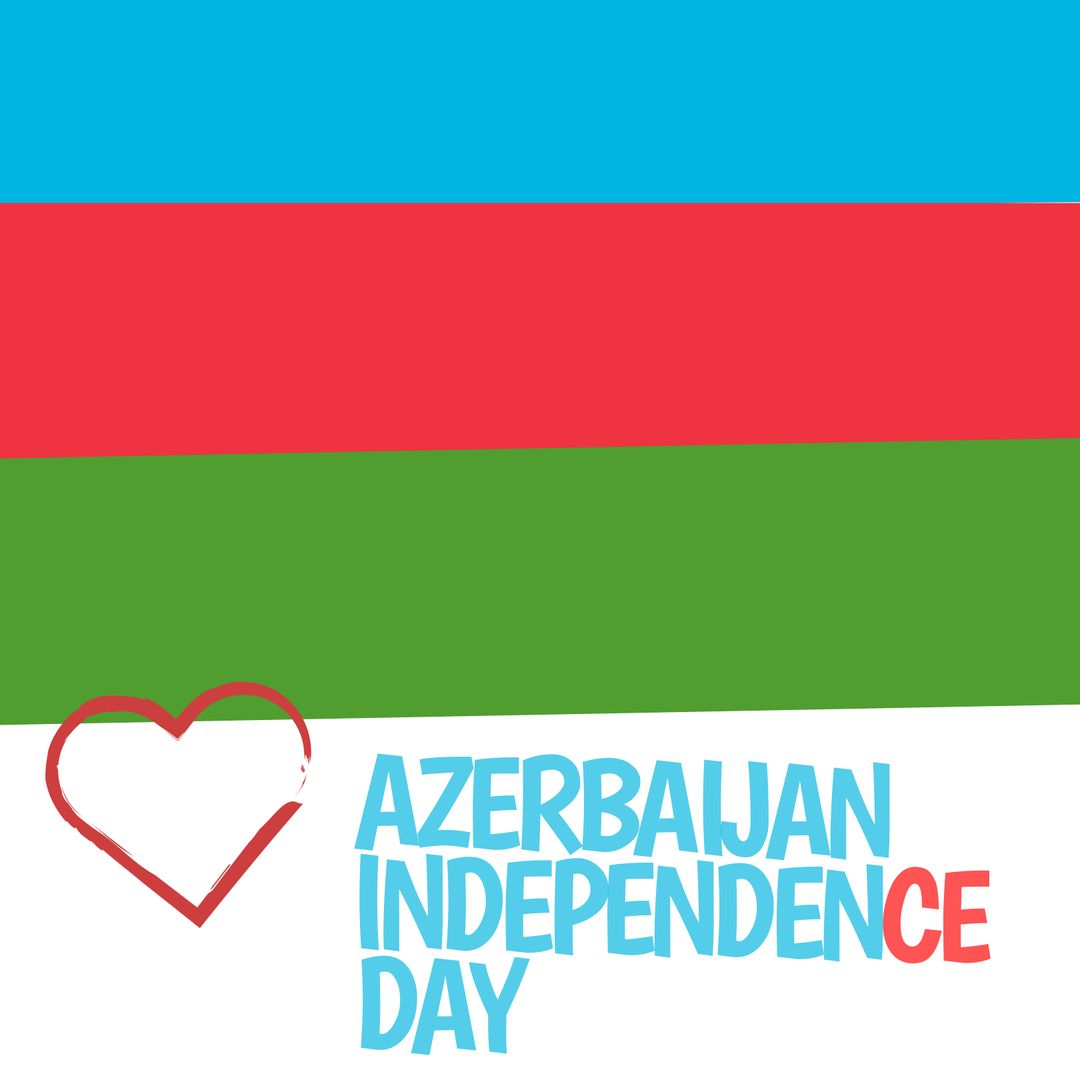 Azerbaijan Independence Day Celebration with National Flag Illustration