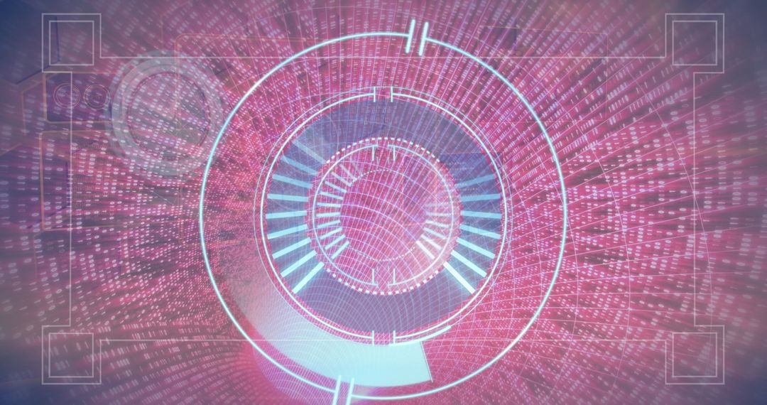 Futuristic Digital HUD Interface with Glowing Code