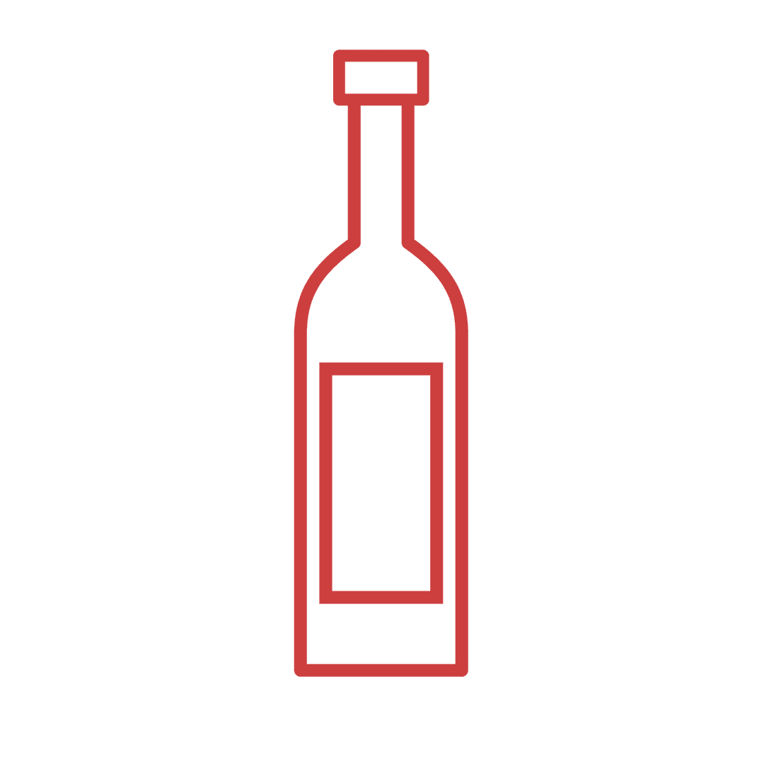 Minimalist Red Wine Bottle Transparent Background Illustrating Drinks Concept