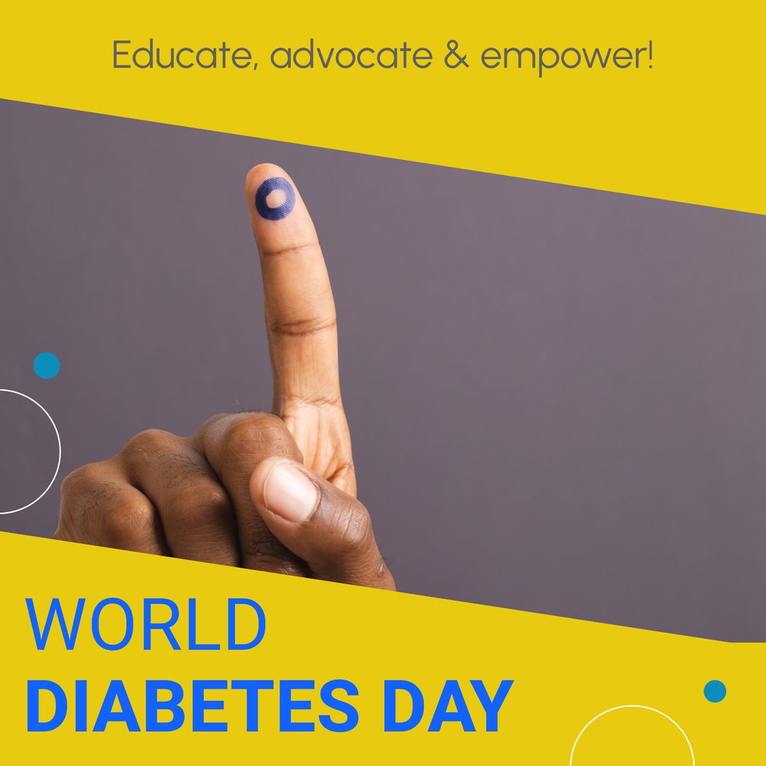 World Diabetes Day Awareness with Blue Circle Symbol