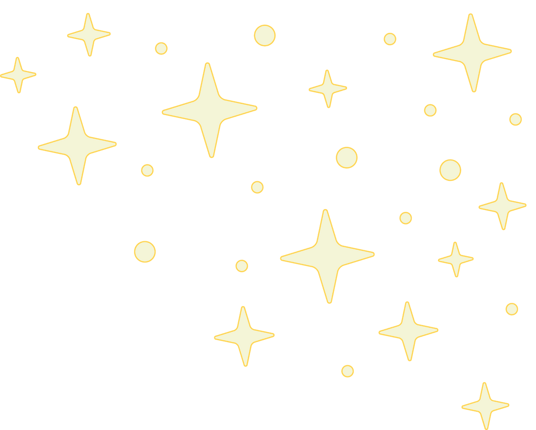 Golden Transparent Starburst Sparks with Circular Accents