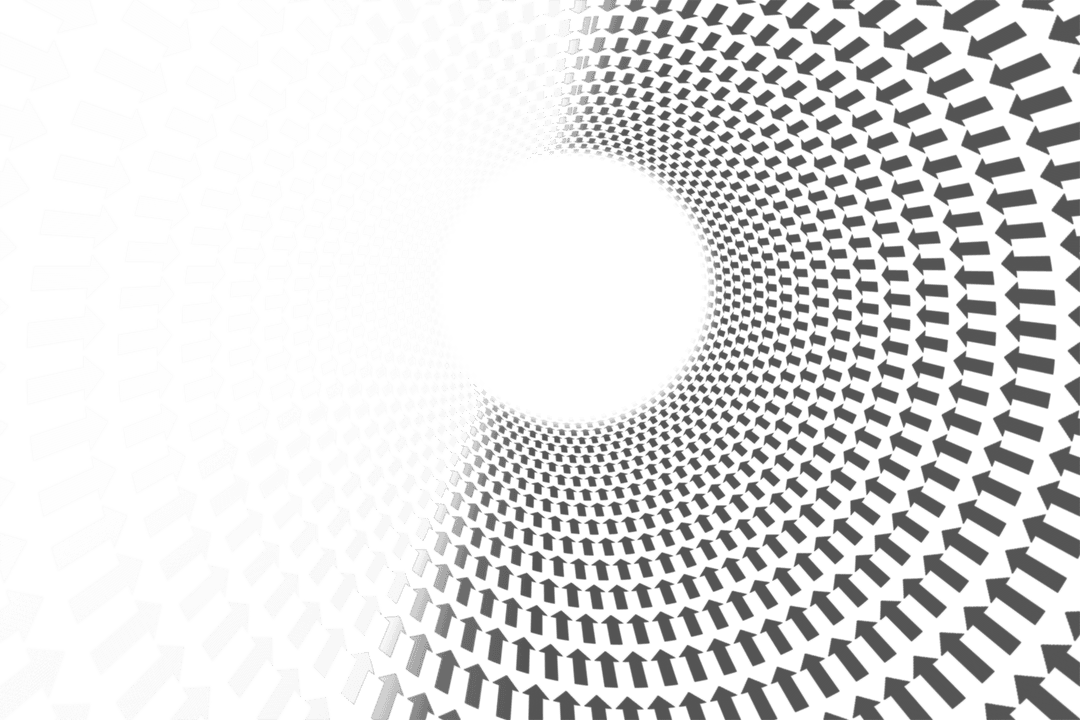 Abstract Black and White Arrows on Transparent Circle Pattern
