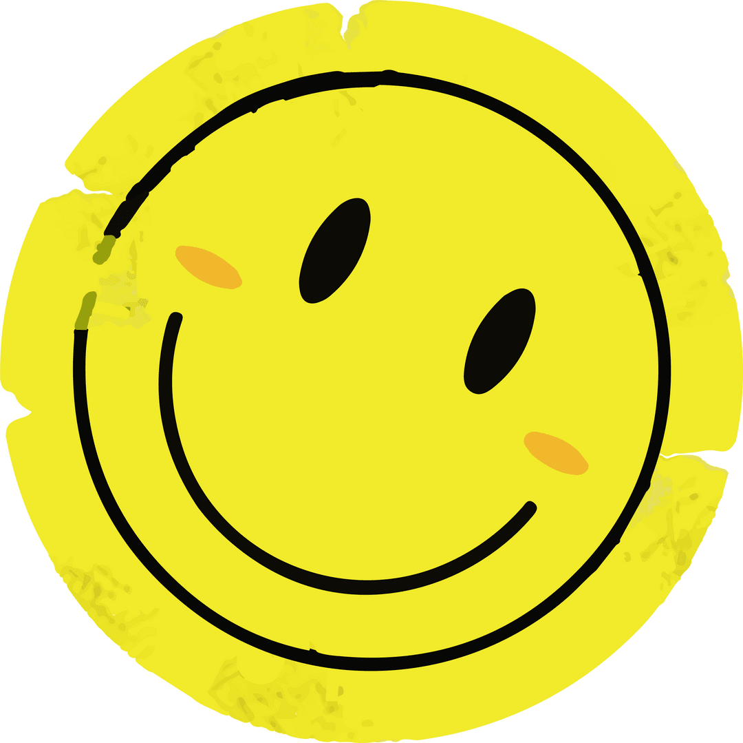 Transparent Happy Emoji with Smiling Face and Cheeks