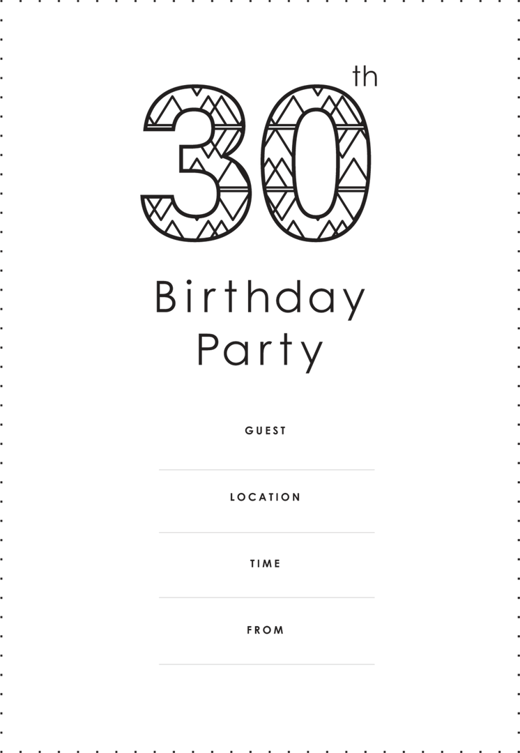 30th Birthday Party Invitation on Transparent Background, Isolated Vector Illustration - Download Free Stock Images Pikwizard.com