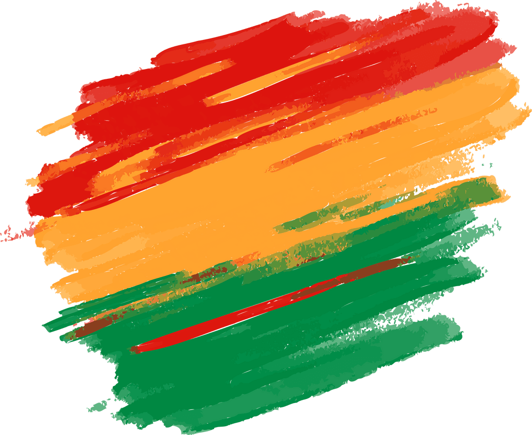 Vibrant Abstract Brushstroke Ombre on Transparent Background