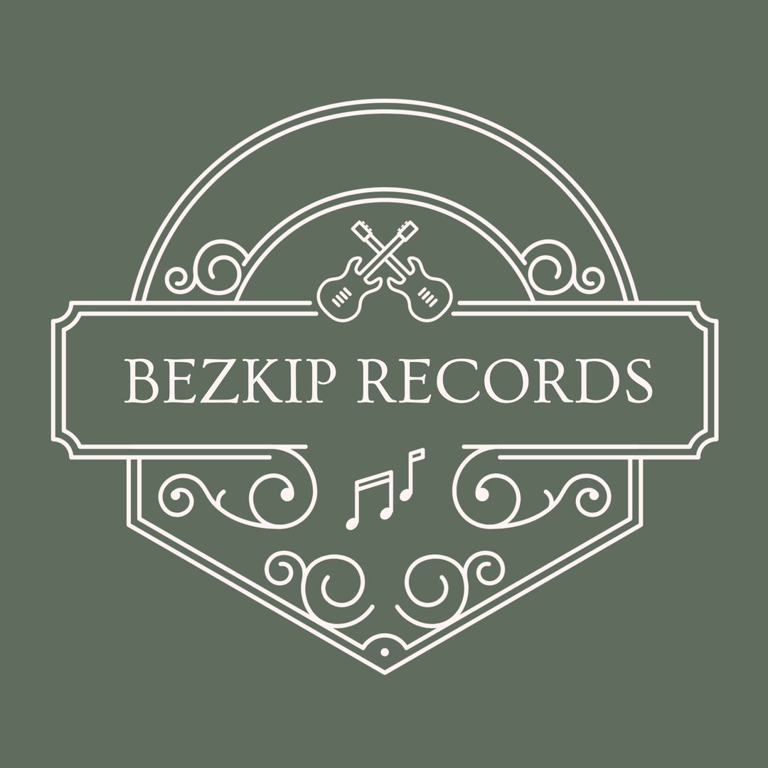 Elegant Record Label Logo with Musical Instruments and Notes - Download Free Stock Images Pikwizard.com