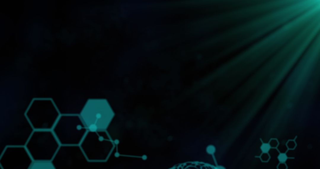 Futuristic Digital CONcept: Hexagons and AI Brain Array