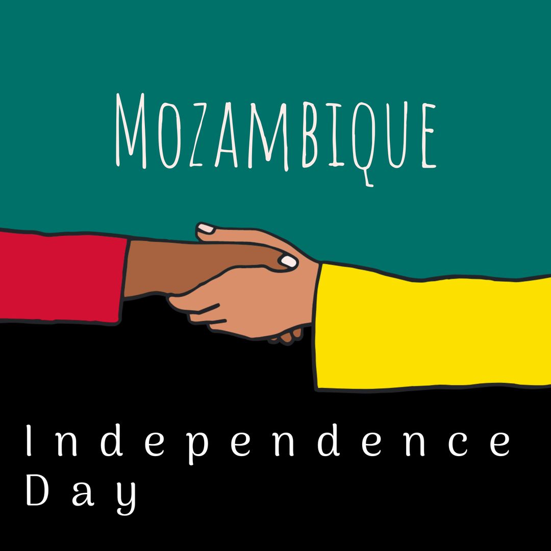 Mozambique Independence Day Patriotic Handshake Illustration