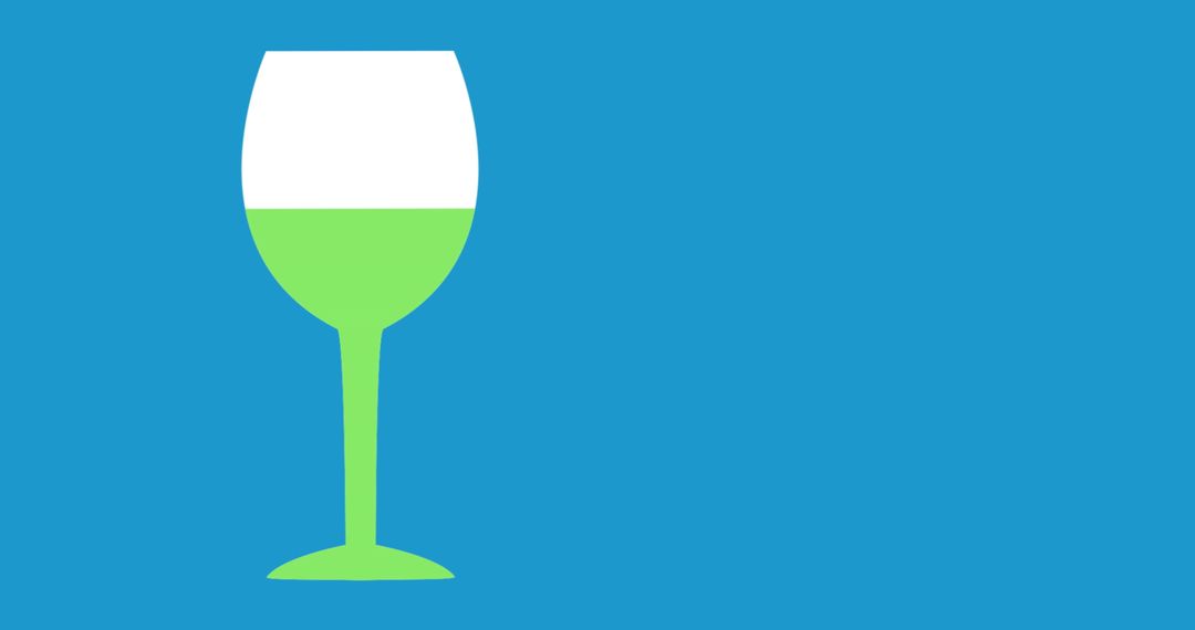 Minimalistic Wine Glass Icon with Green Gradient