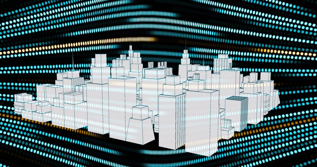 Futuristic Metaverse City with Dynamic Digital Interface