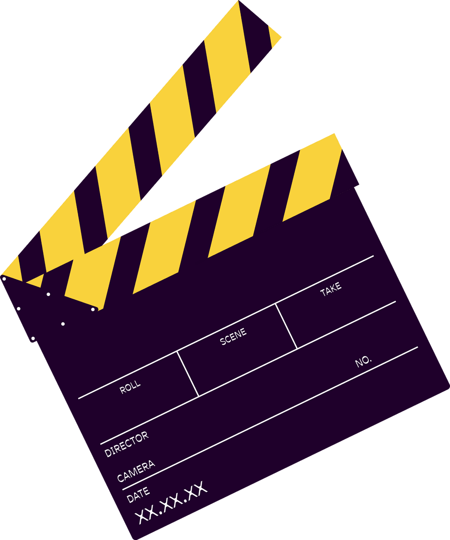 Transparent Film Clapperboard in Flat Design for Creative Work