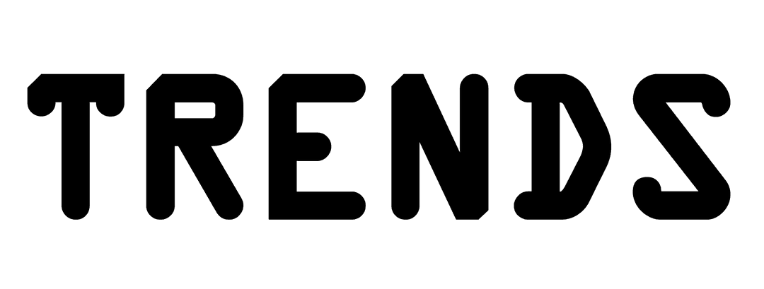 Trends Text on Transparent Background with Modern Font