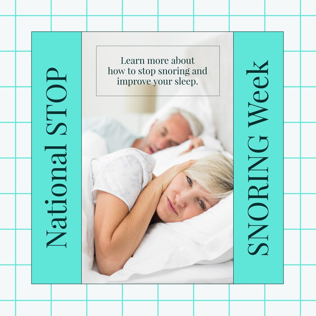 Couple in Bed for National Stop Snoring Week Campaign