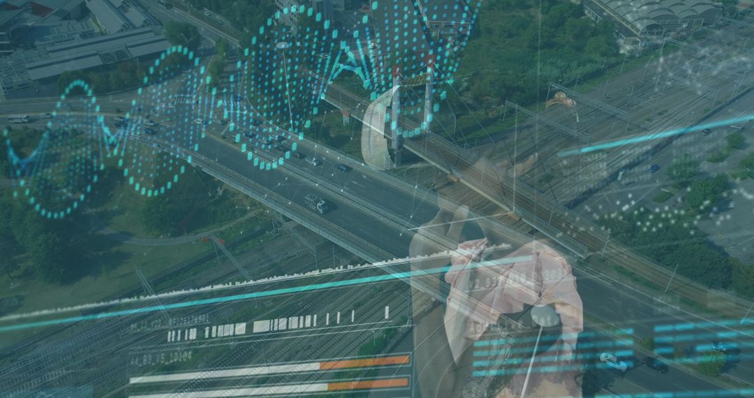 Hybrid Reality: Urban Data With Young Girl in VR Interface