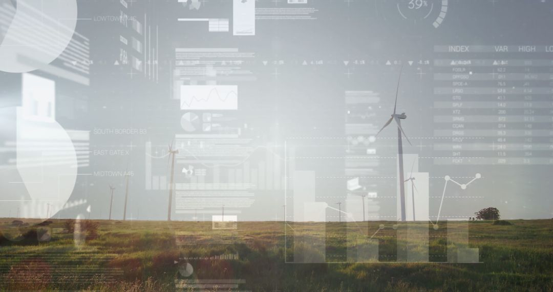 Wind Turbines and Infographics for Renewable Energy Insight