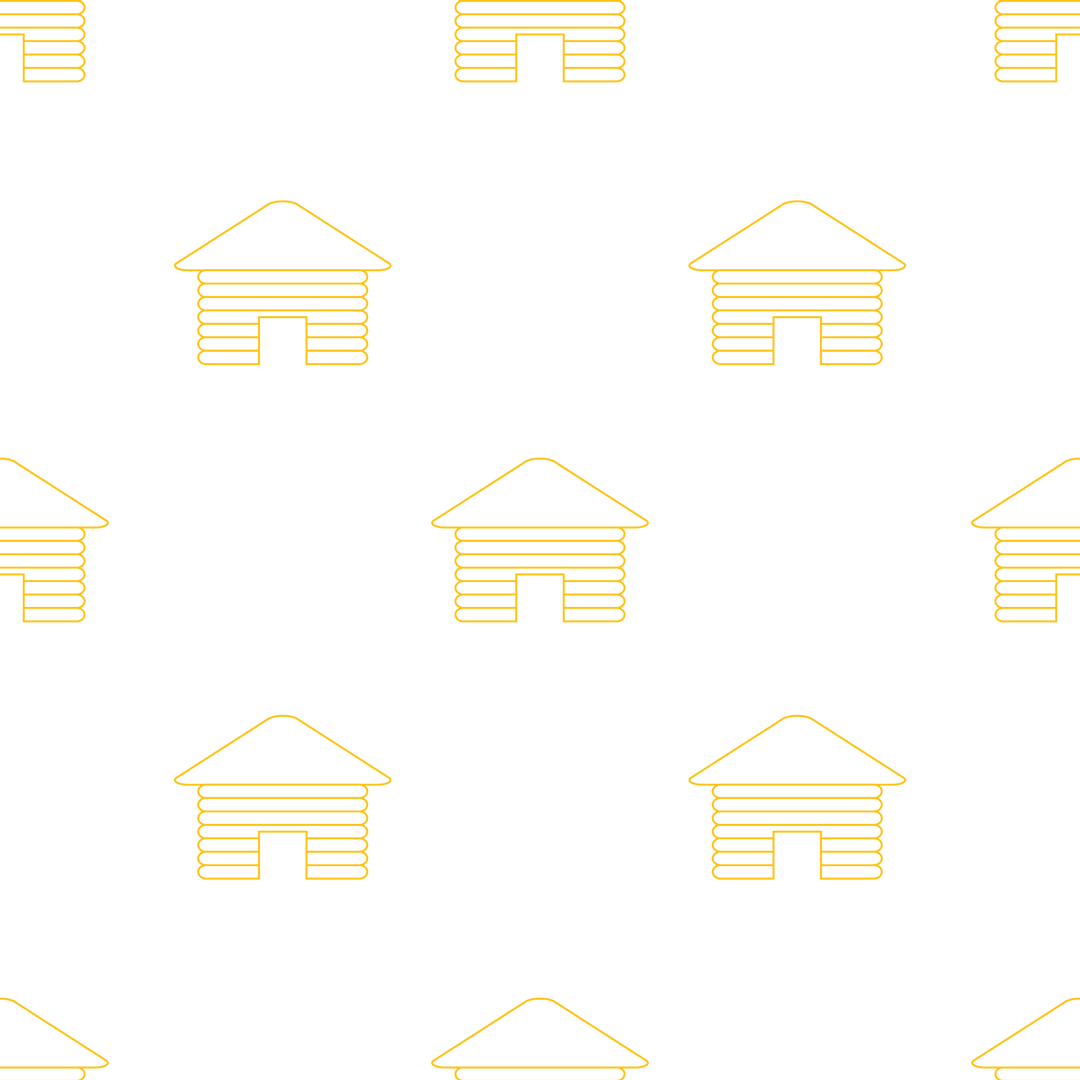 Yellow Cabin Pattern on Transparent Background Isolated Vector Illustration