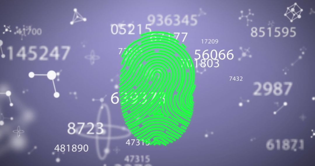 Digital Fingerprint with Changing Numbers and floating Molecules