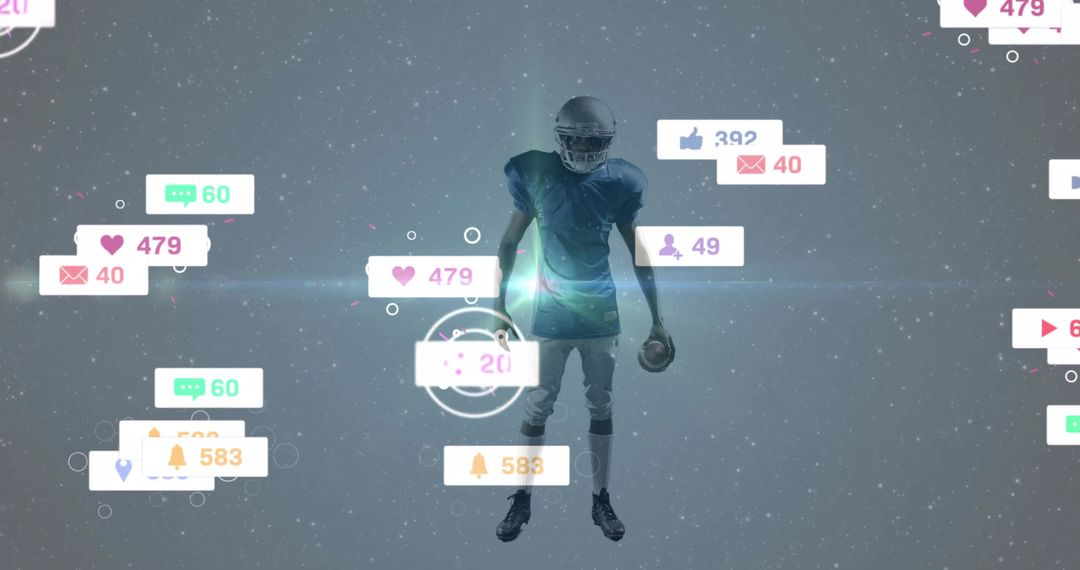Futuristic Football Player in Digital Social Media Arena