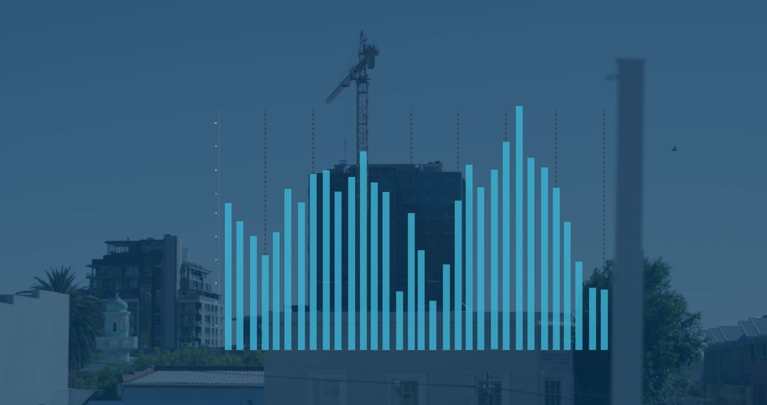 Digital Graphs Overlay on City Skyline Symbolizing Economic Trends