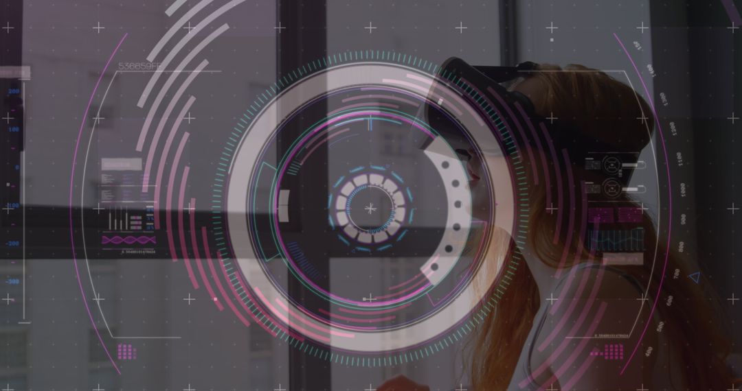 Woman Engaging with Dinosaurs Metaverse through VR Technology