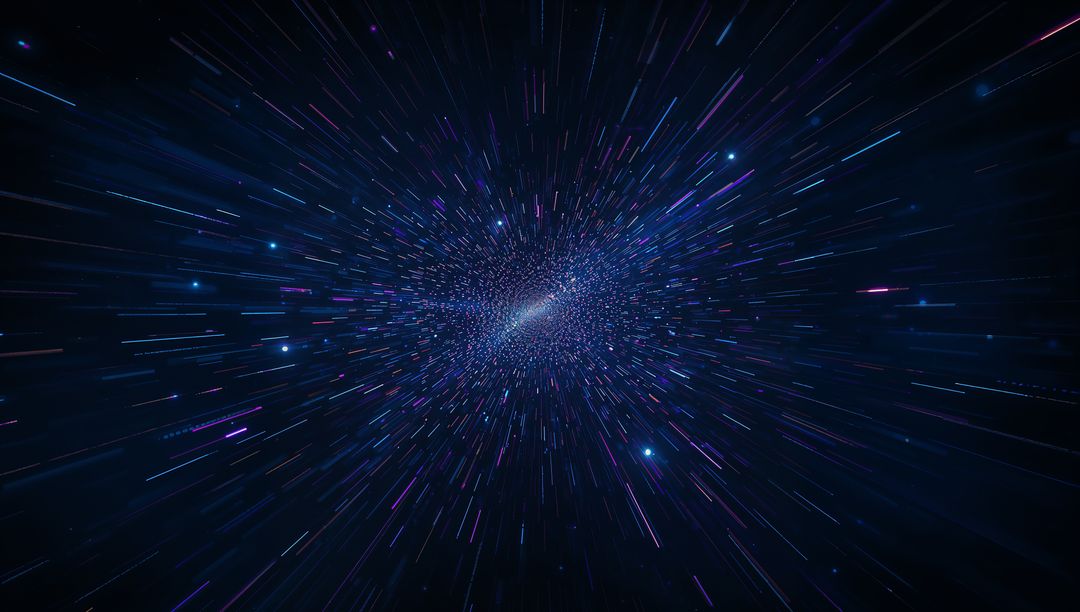 Dynamic Central Star Cluster with Multicolored Cosmic Streaks