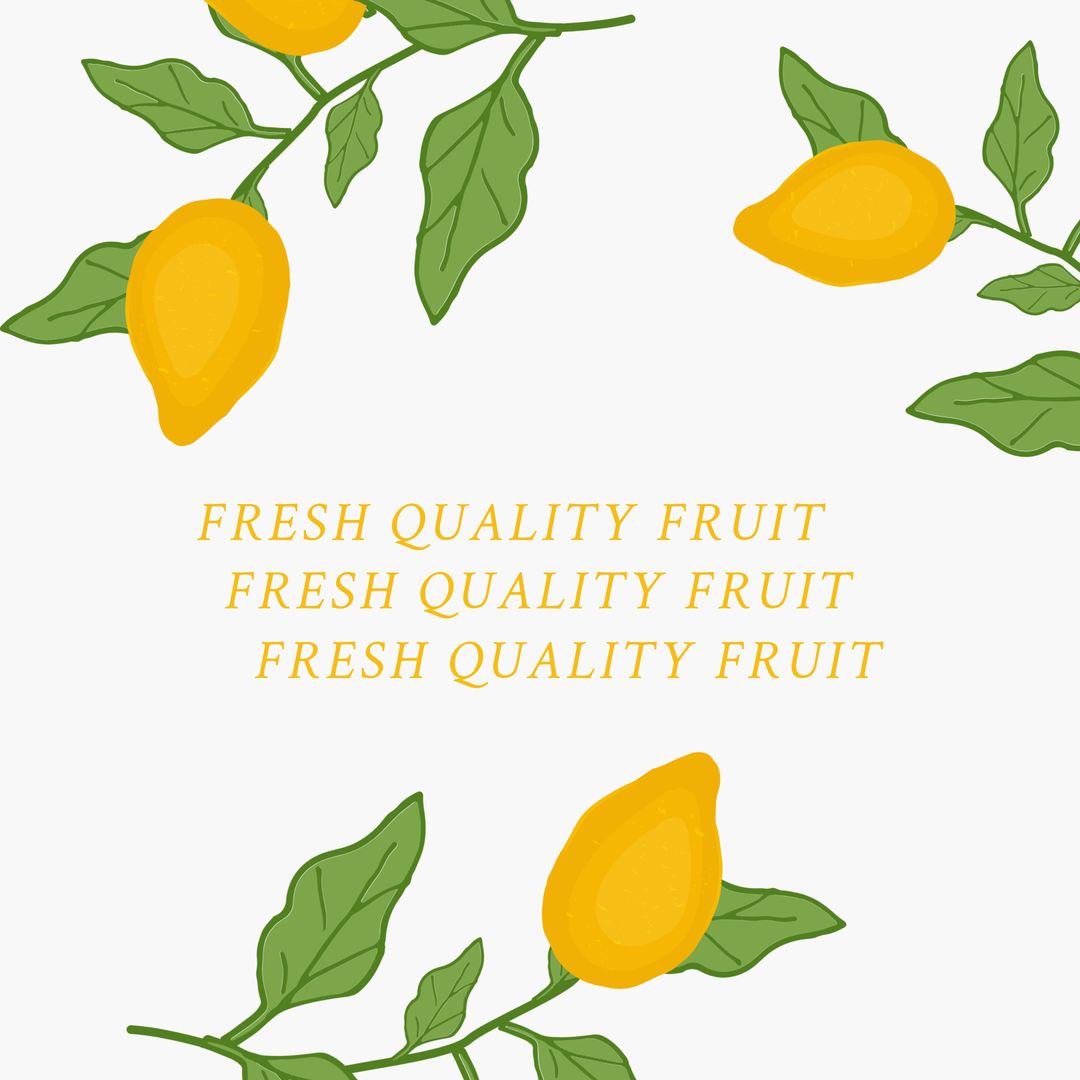 Bright Lemons with Inspirational Fresh Quality Fruit Text