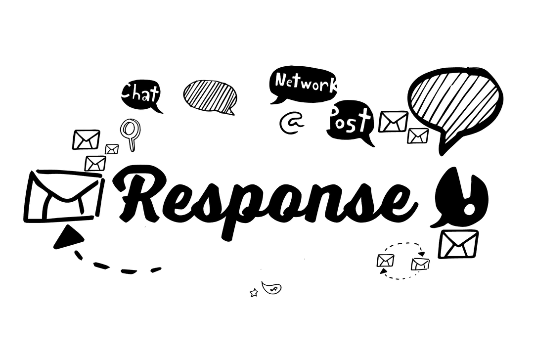 Transparent Response Text Illustration with Speech Bubbles