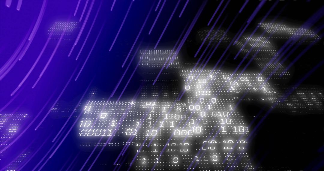 Futuristic digital network with binary code and data