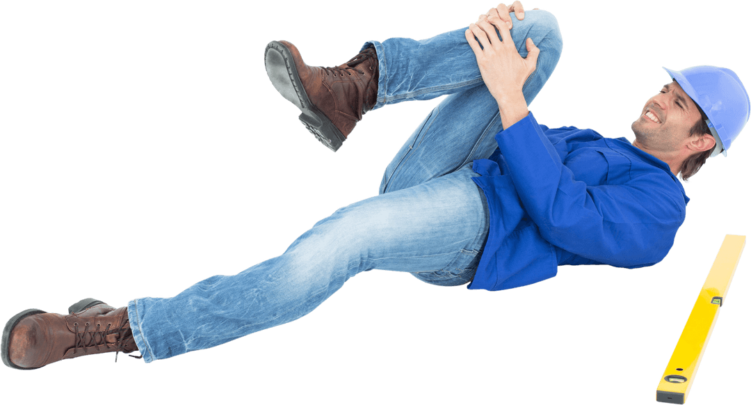 Transparent Background Worker Injured in Construction Accident