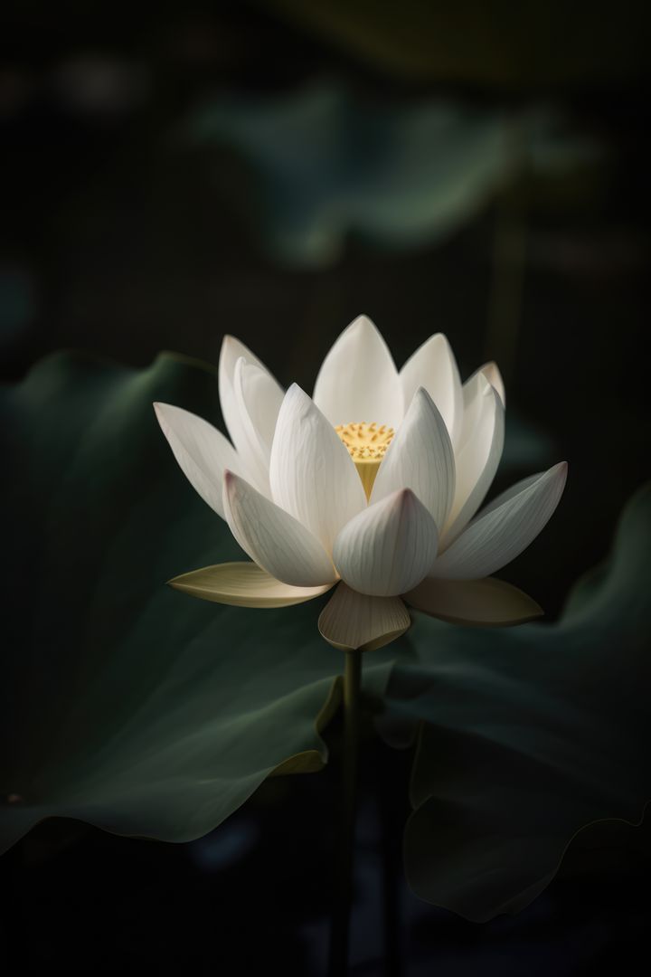 Blooming White Lotus Flower in Nature Close-Up - Free Images, Stock Photos and Pictures on Pikwizard.com