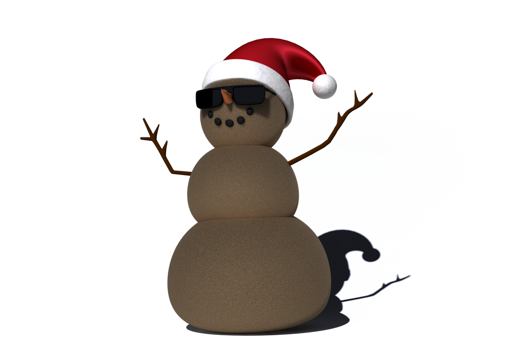 Fun Transparent Snowman with Santa Hat and Sunglasses - Download Free Stock Images Pikwizard.com