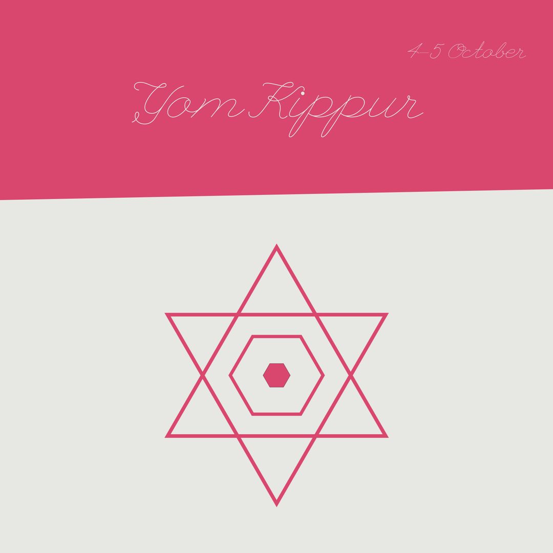 Yom Kippur Design with Star of David on Minimalist Background