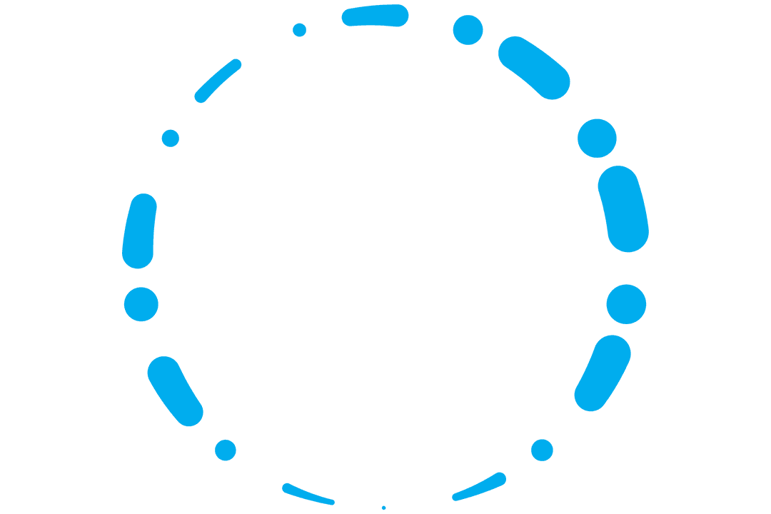 Digital blue abstract circular shape on transparent background