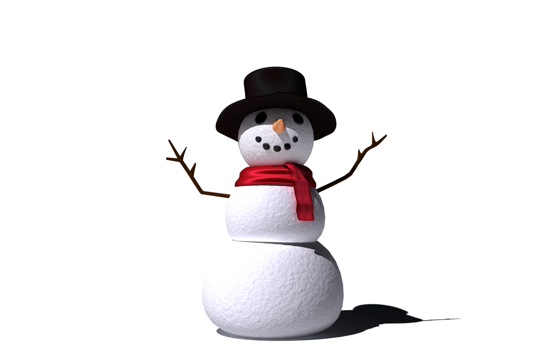 Happy Snowman with Hat and Scarf Illustration on Transparent Background - Download Free Stock Images Pikwizard.com