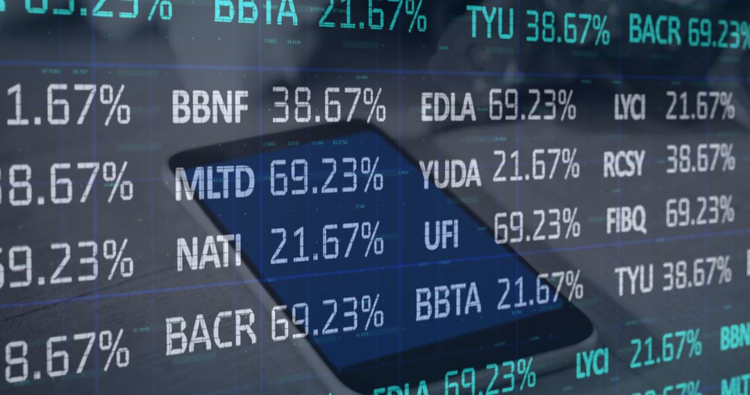 Digital Tablet Displaying Vibrant Stock Market Data