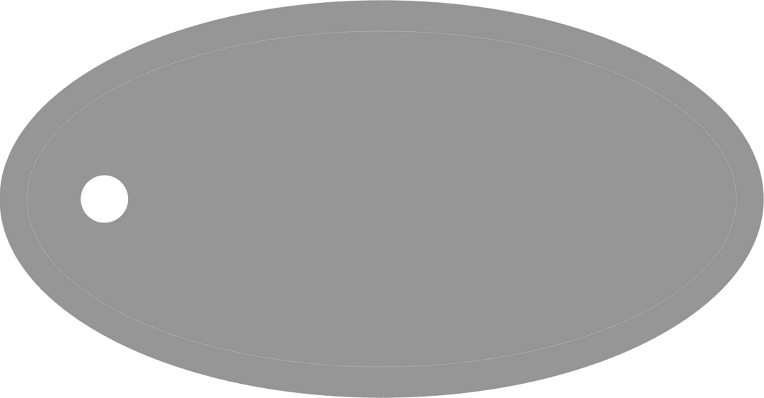 Blank Oval Tag for Retail Use on Transparent Background