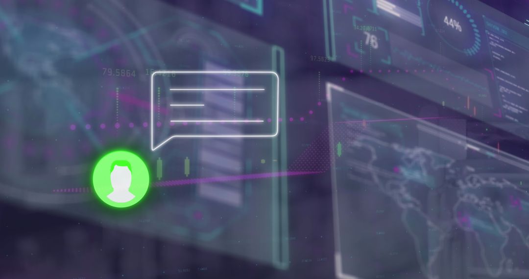 Futuristic Interface with Social Media and Financial Analytics