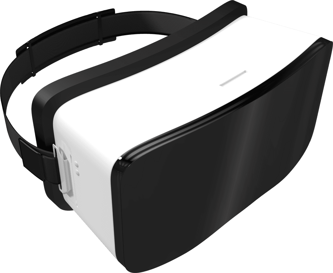 Transparent Virtual Reality Headset Front View on White